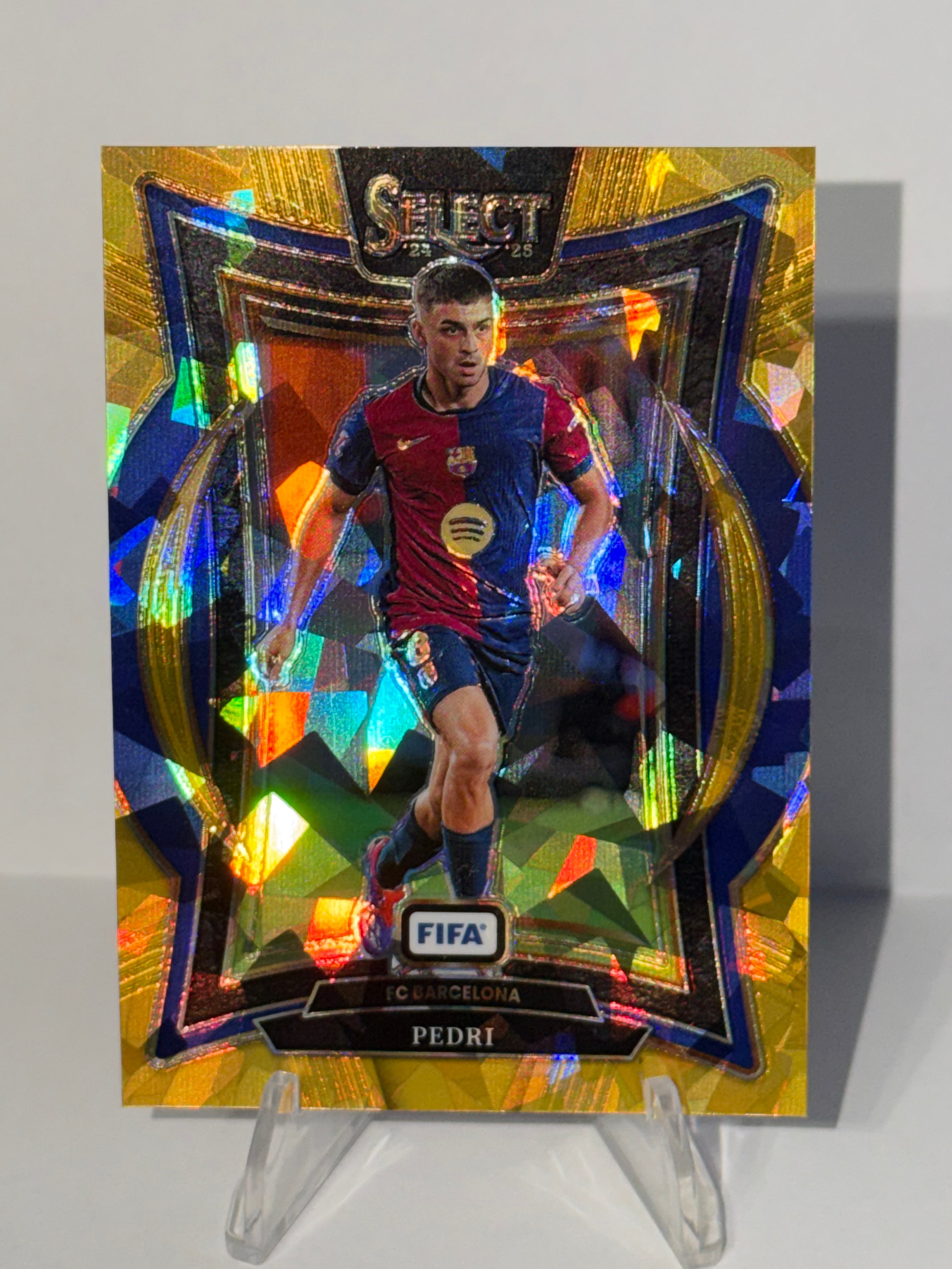 2024-25 Panini Select FIFA Pedri Terrace Gold Ice Prizm /10 #5 Barcelona