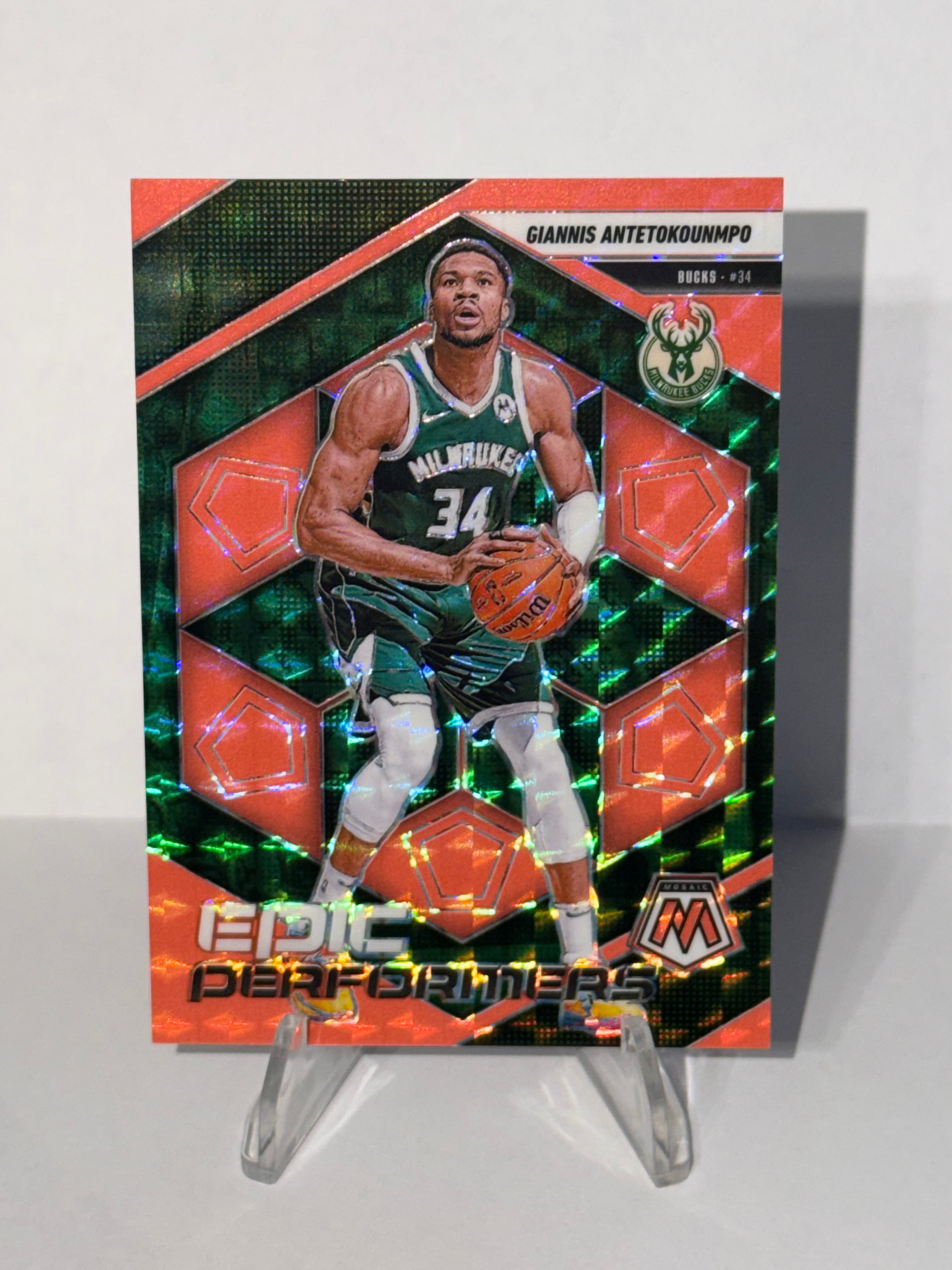 2024-25 Panini Mosaic Basketball Gianni Antetokounmpo Epic Performers Orange /75 #7