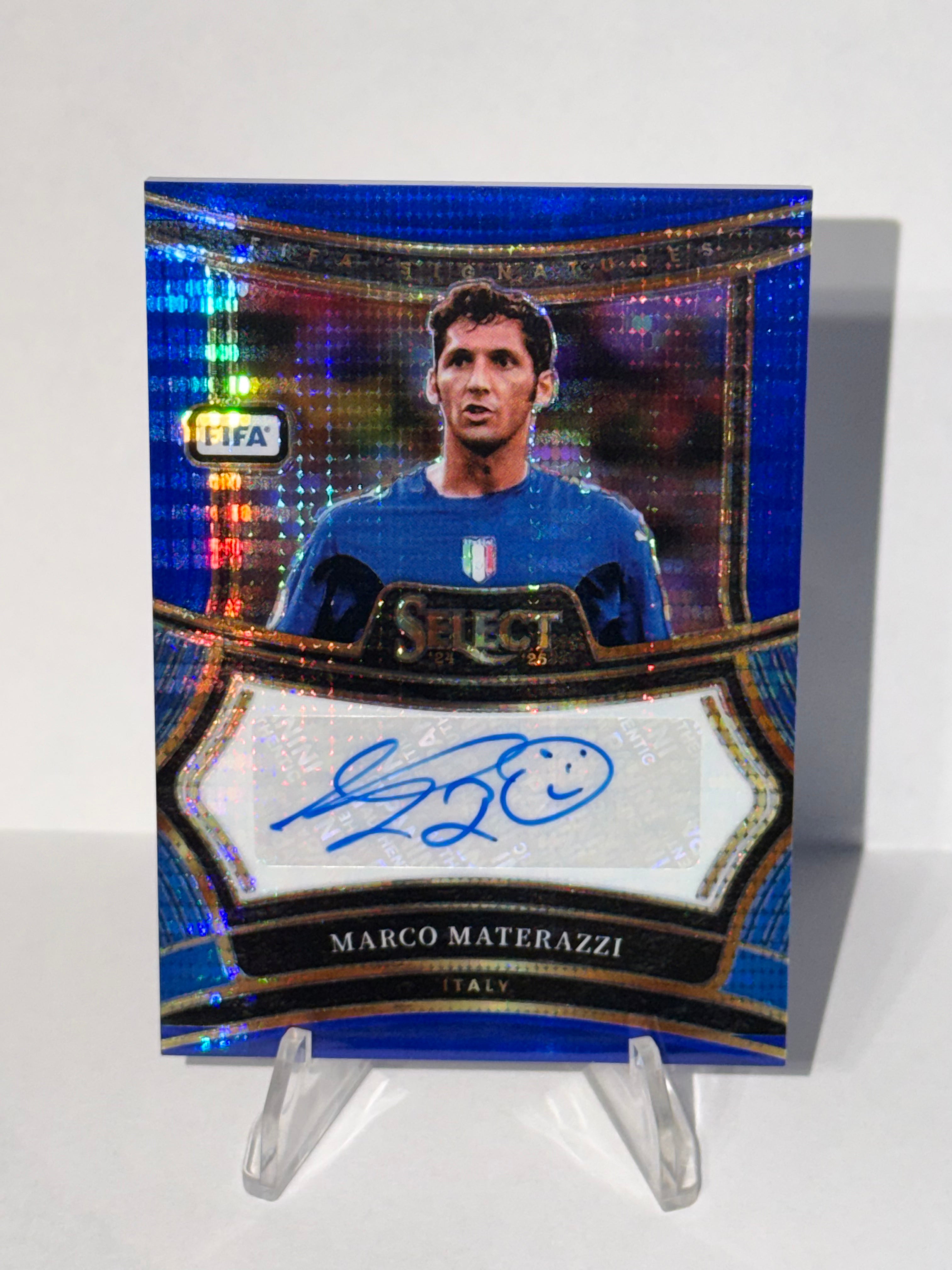 2024-25 Panini Select FIFA Marco Materazzi Auto Pulsar Blue Autographs